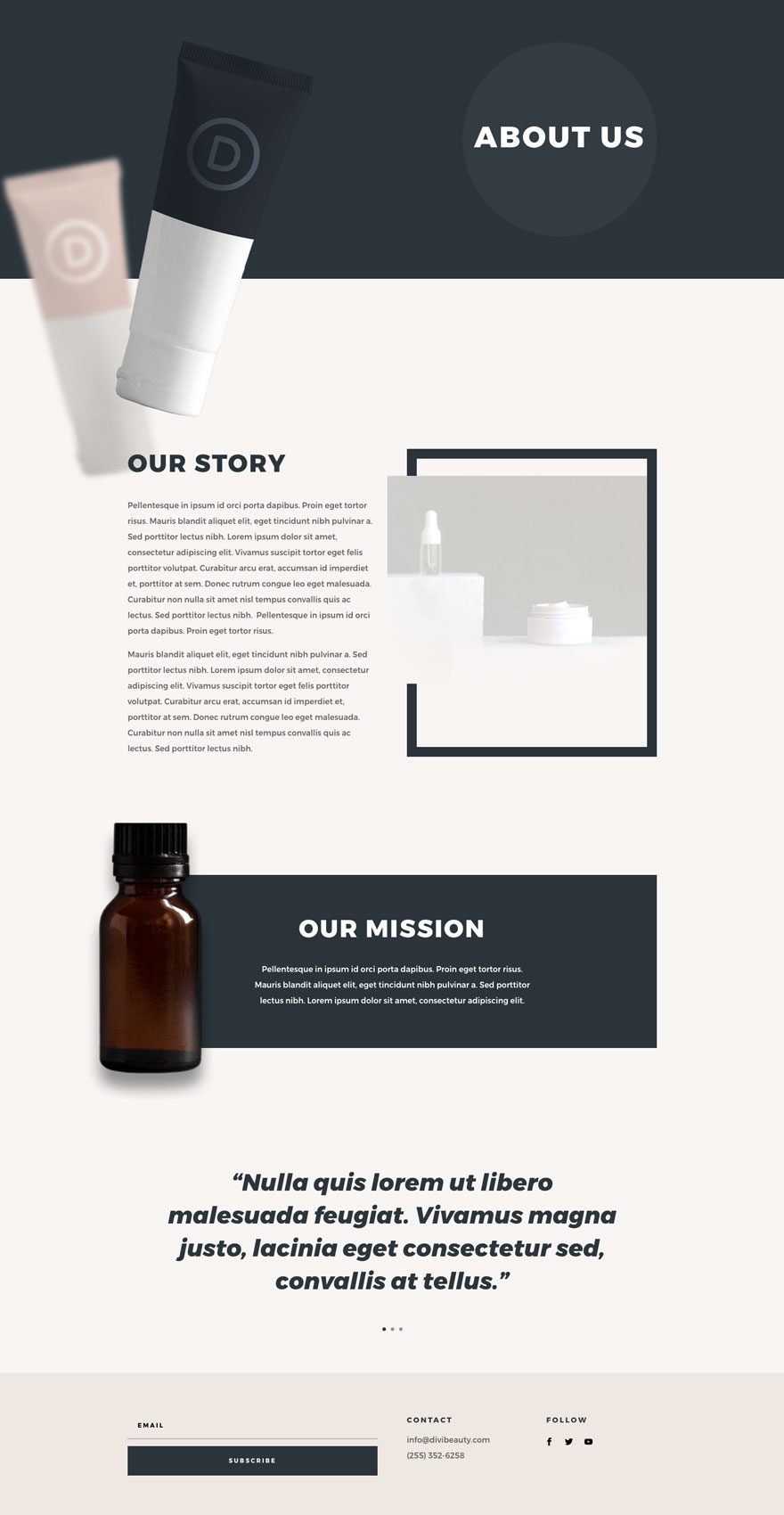 divi beauty product layout pack