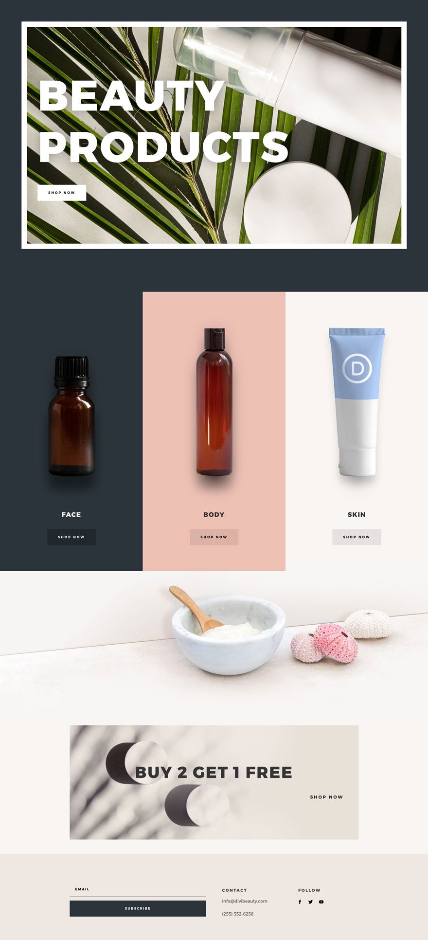 divi beauty product layout pack