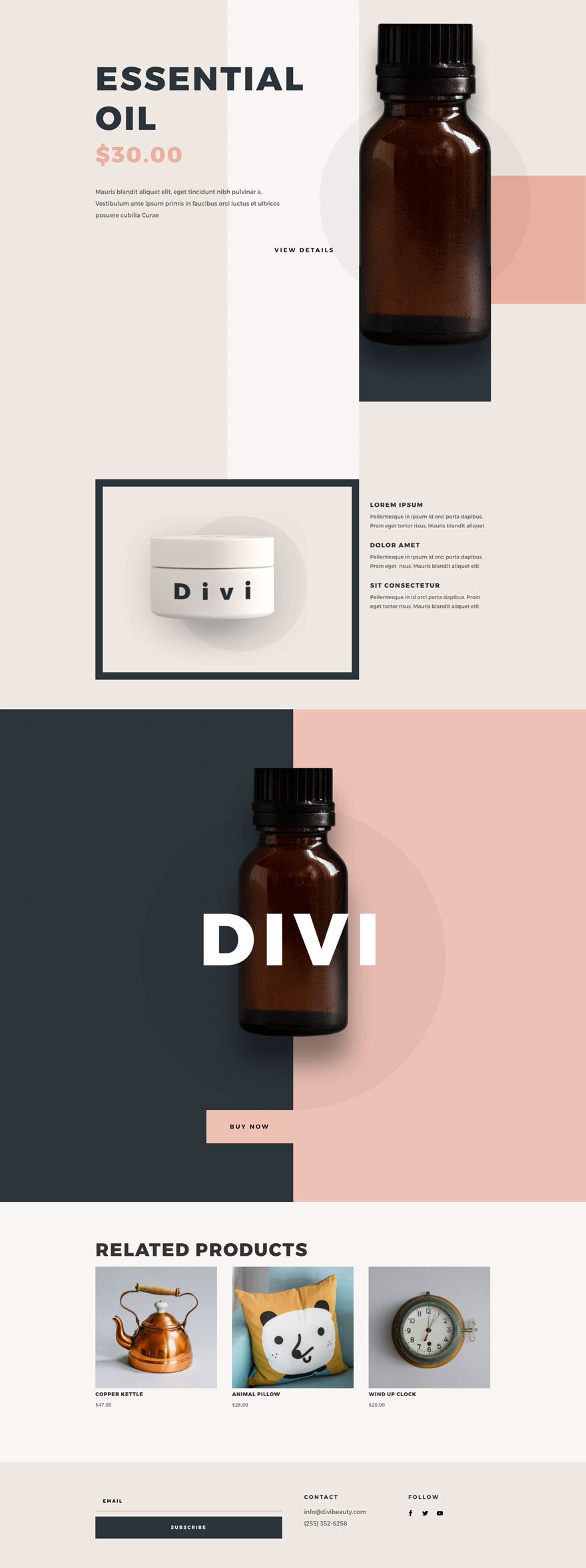 divi beauty product layout pack