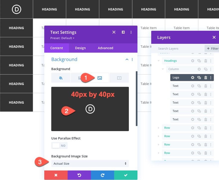 divi table with horizontal scroll