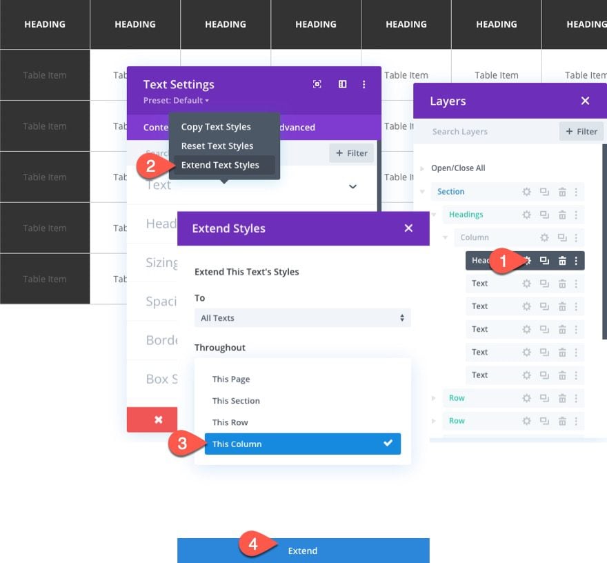 divi table with horizontal scroll