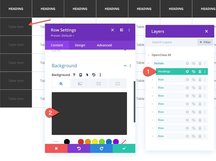 divi table with horizontal scroll