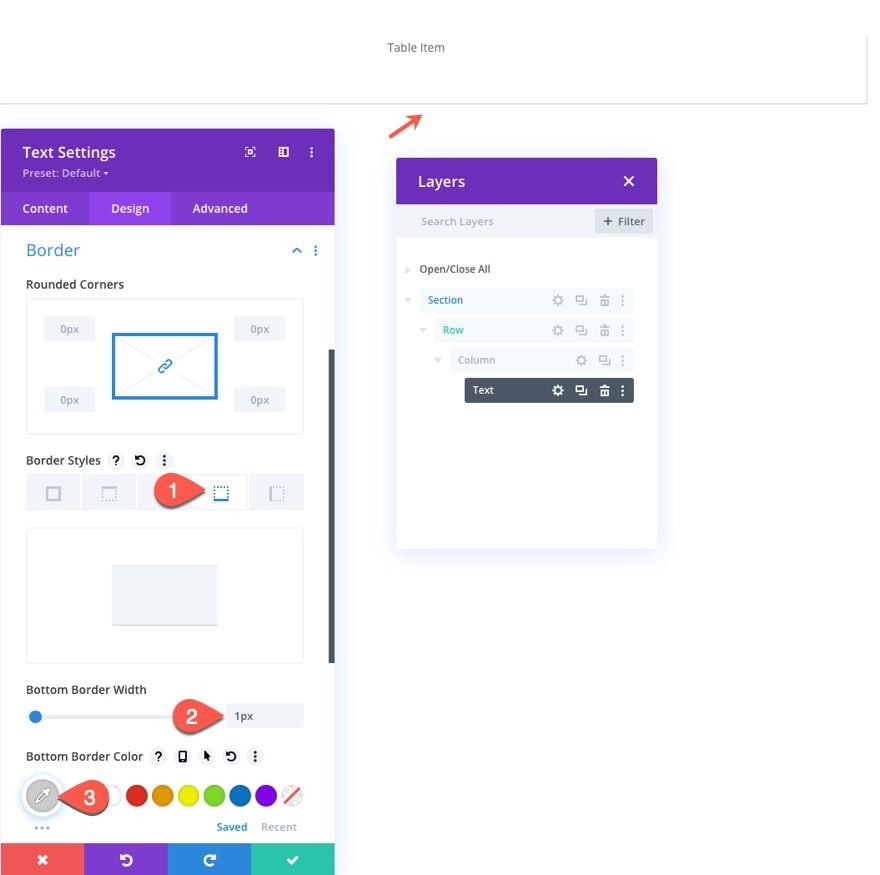 divi table with horizontal scroll