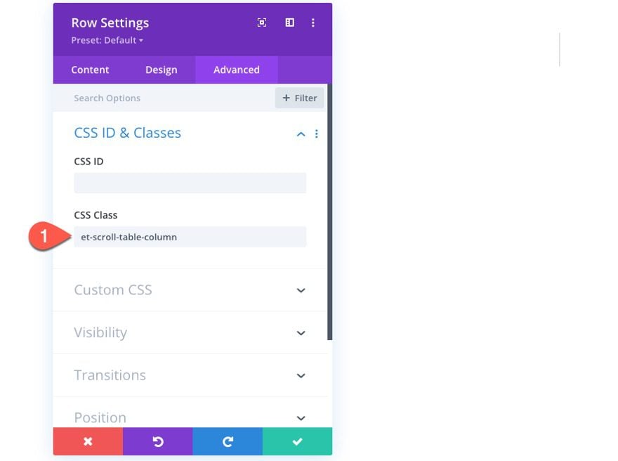 divi table with horizontal scroll