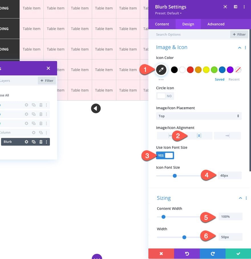 divi table with horizontal scroll