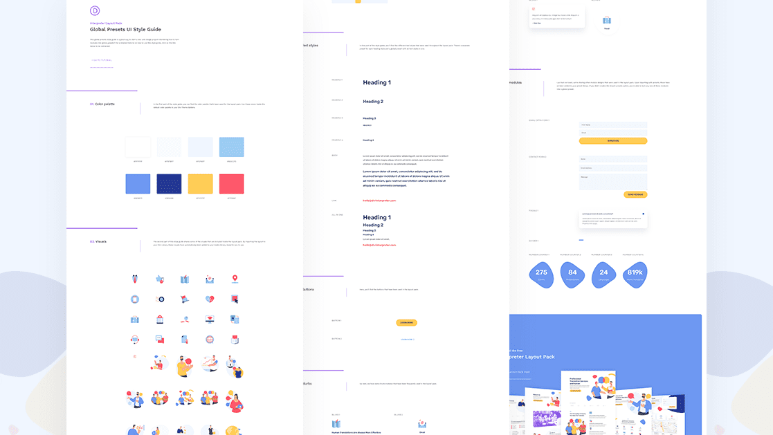 Download a FREE Global Presets Style Guide for Divi’s Interpreter Layout Pack