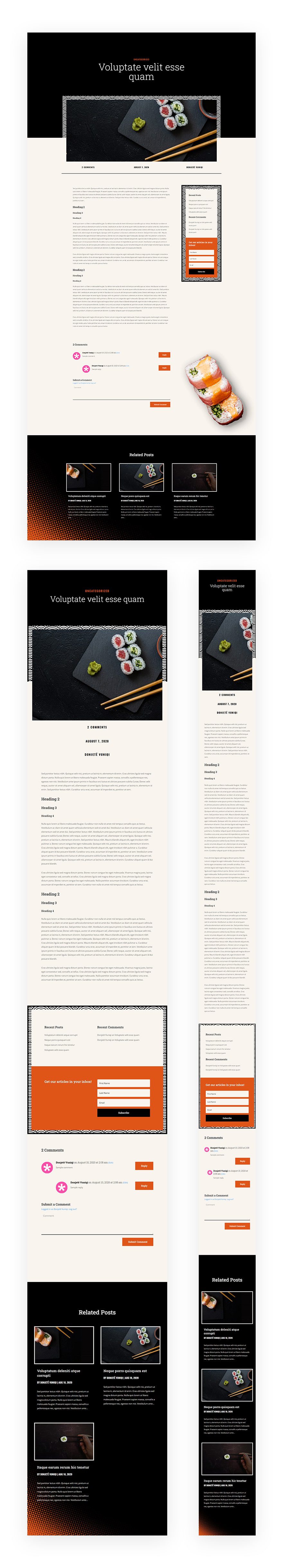 sushi restaurant blog post template