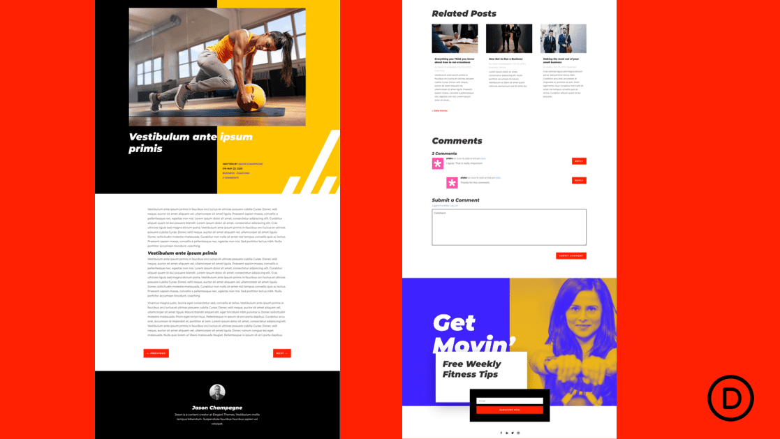 Get a FREE Blog Post Template for Divi’s Fitness Coach Layout Pack