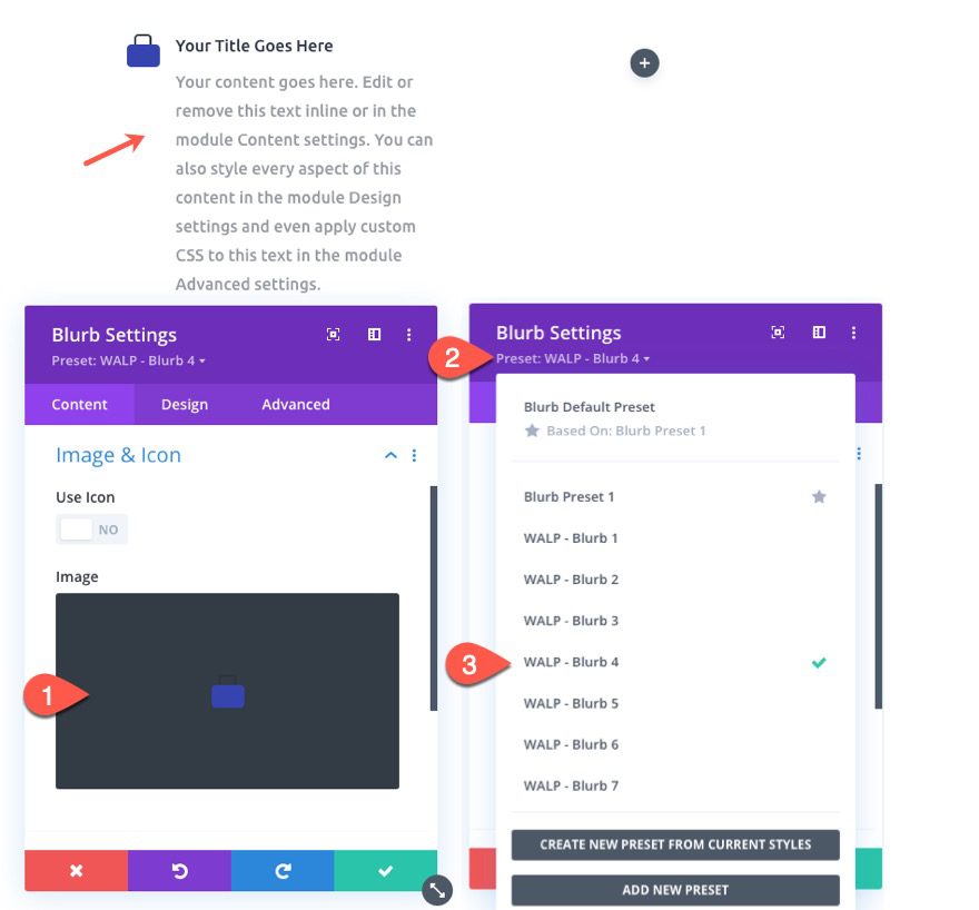 global presets with divi layout block