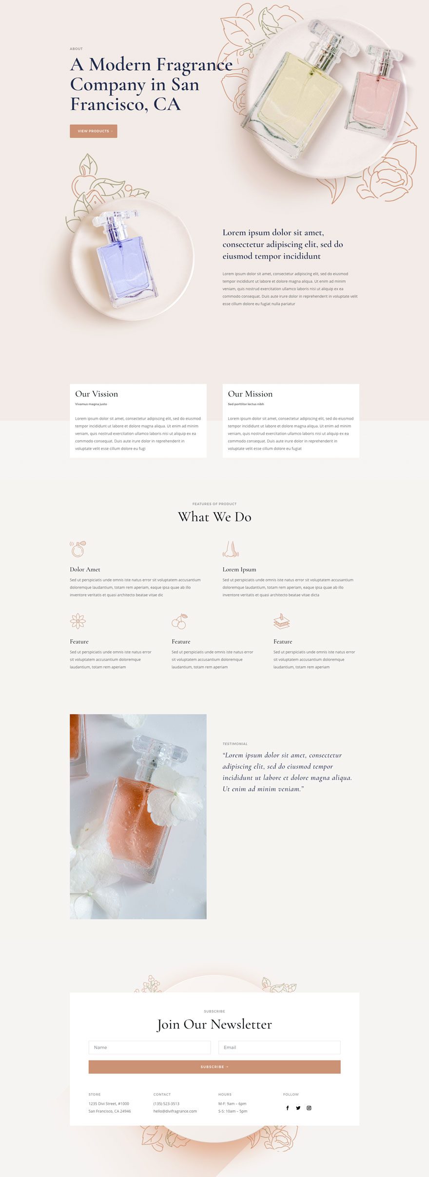 divi perfumery layout pack