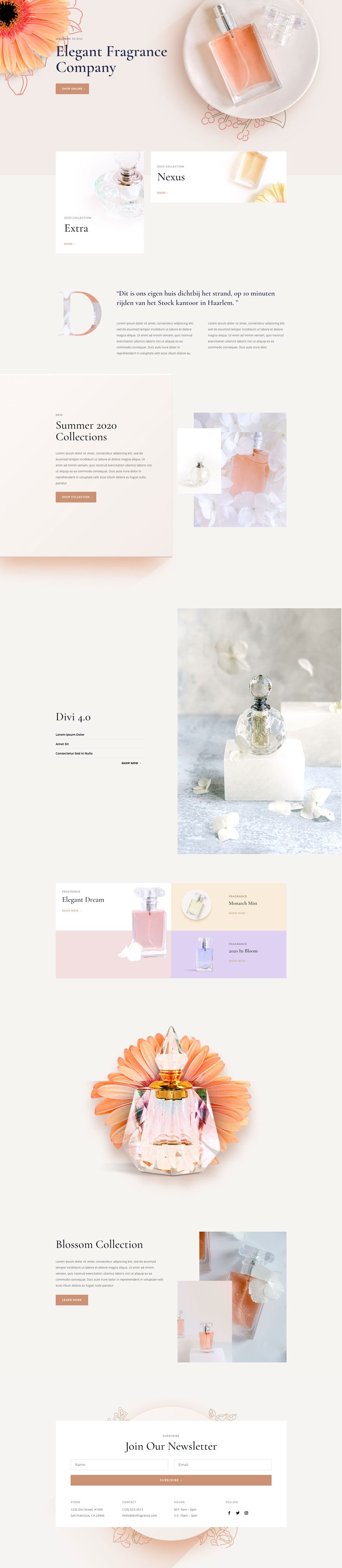 divi perfumery layout pack