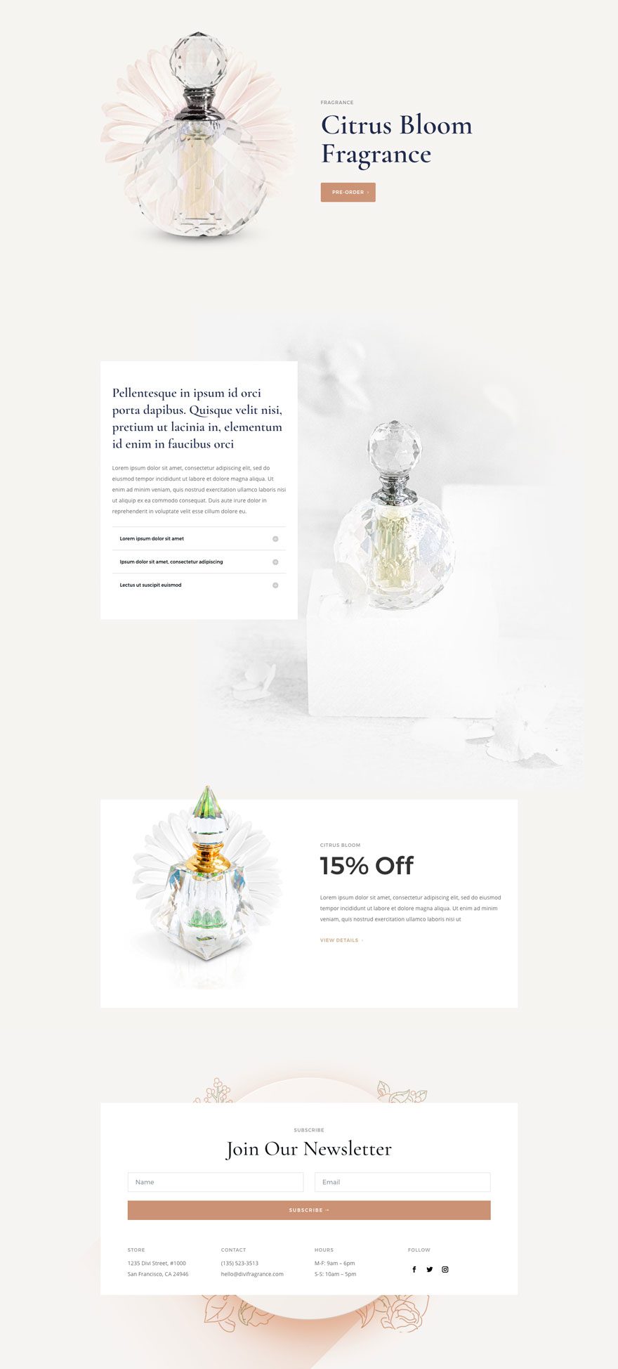 divi perfumery layout pack