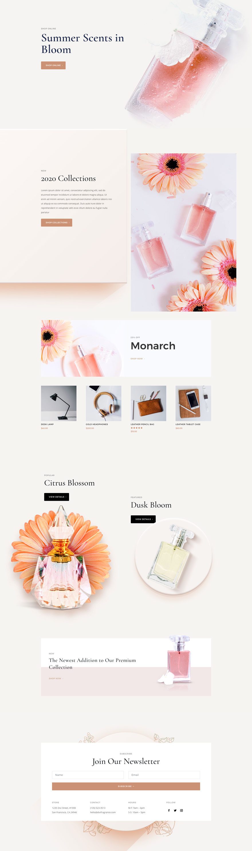 divi perfumery layout pack