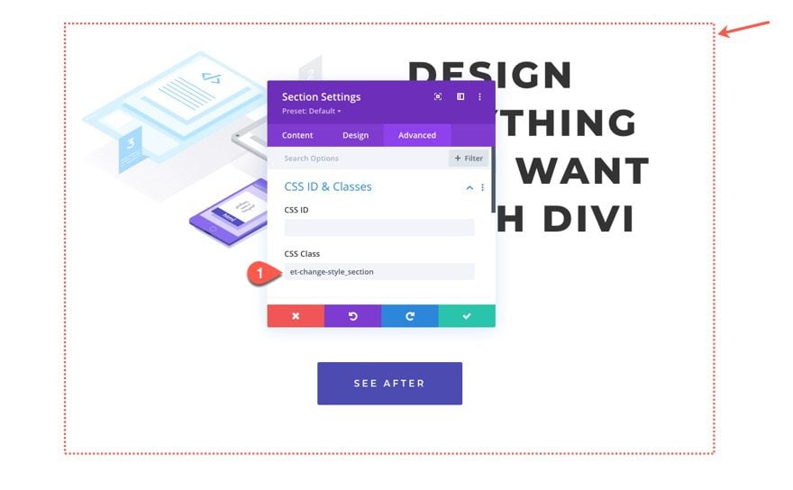 change style of multiple elements on click or hover in divi