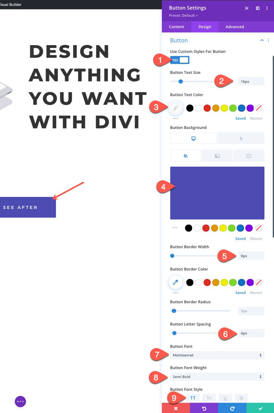 change style of multiple elements on click or hover in divi