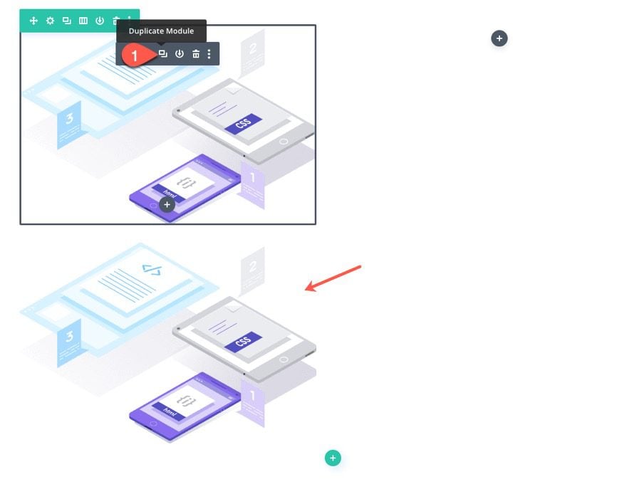 change style of multiple elements on click or hover in divi