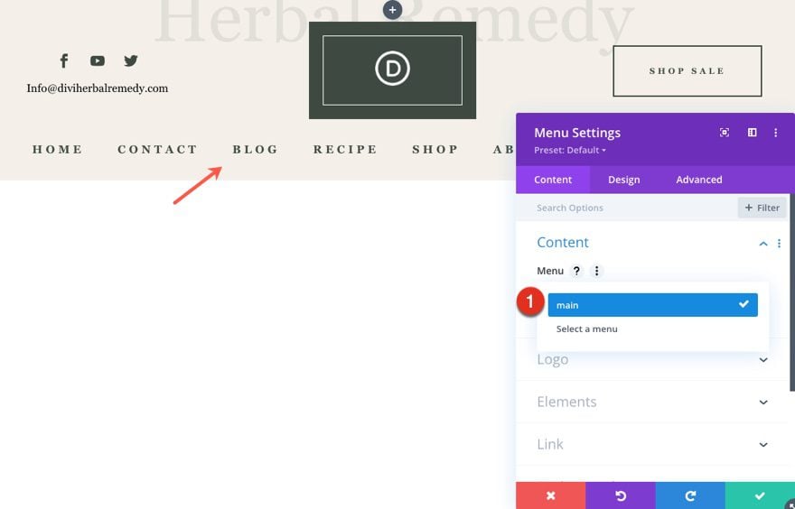 divi herbal rememdy header and footer template