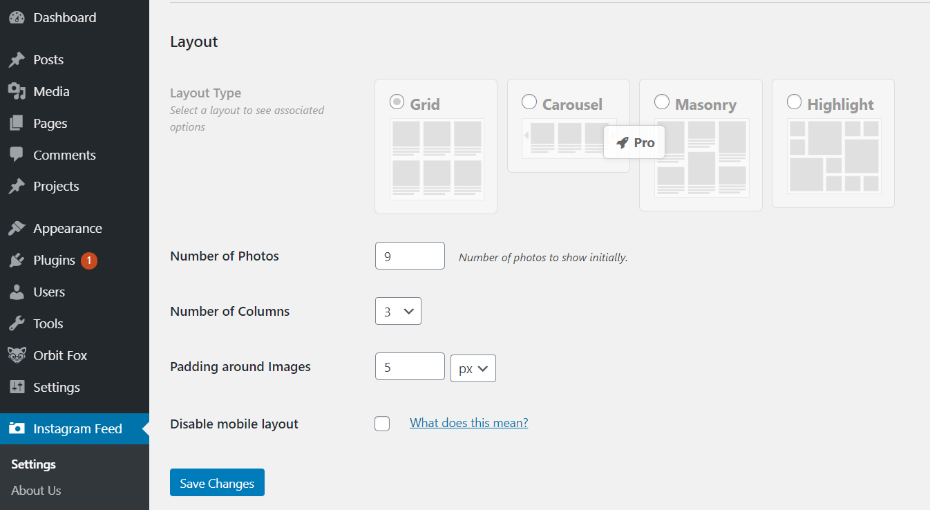 Choosing a layout.