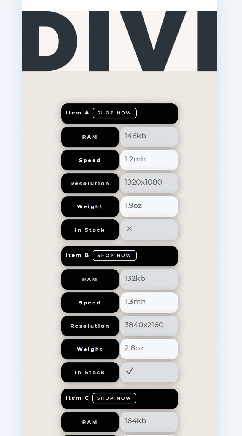 Table Maker Examples