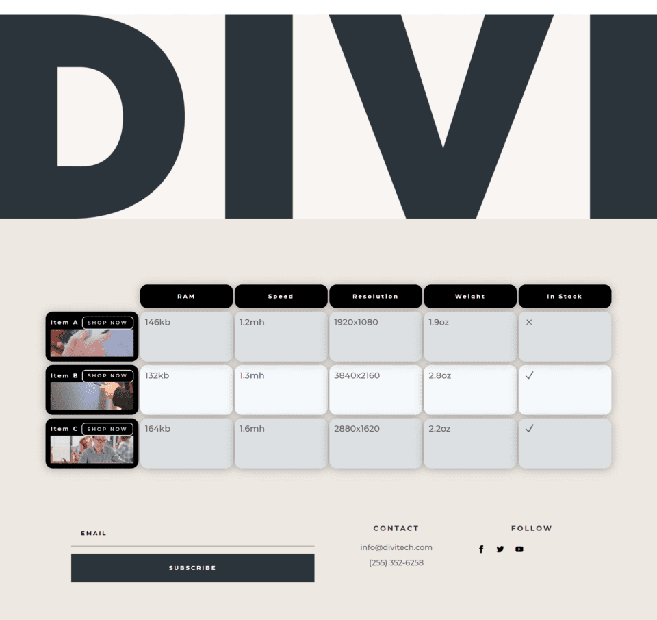Table Maker Examples