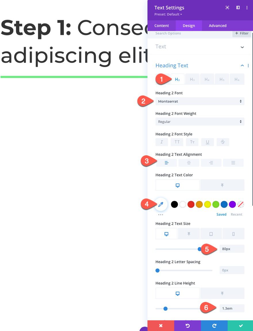 accordion using sticky page headings in divi