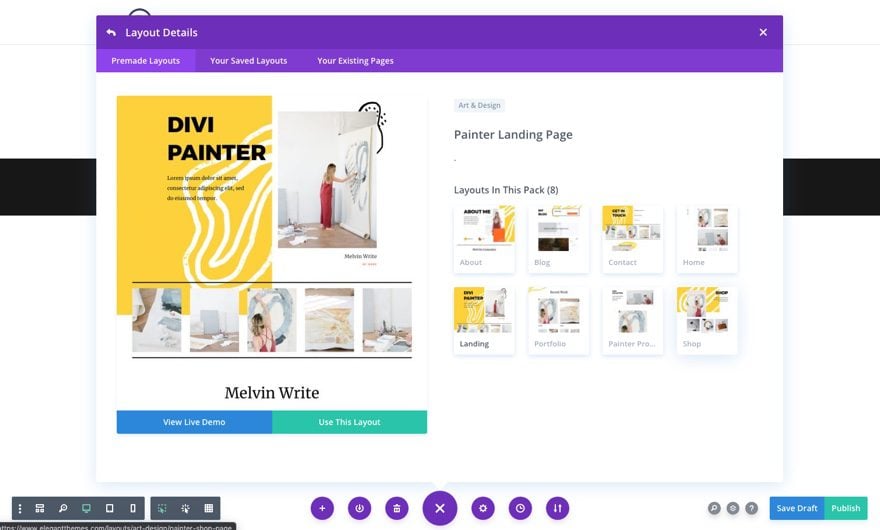 divi painter layout pack