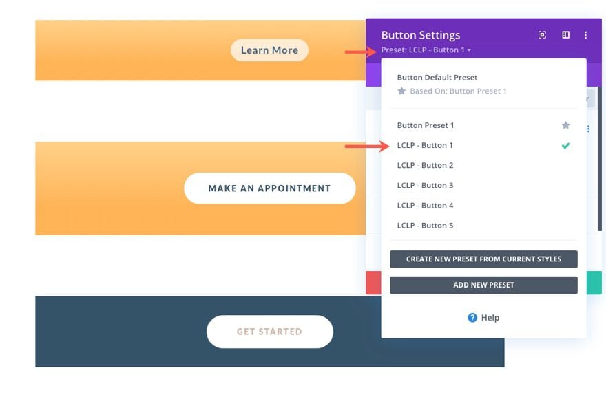 Life Coach global presets style guide