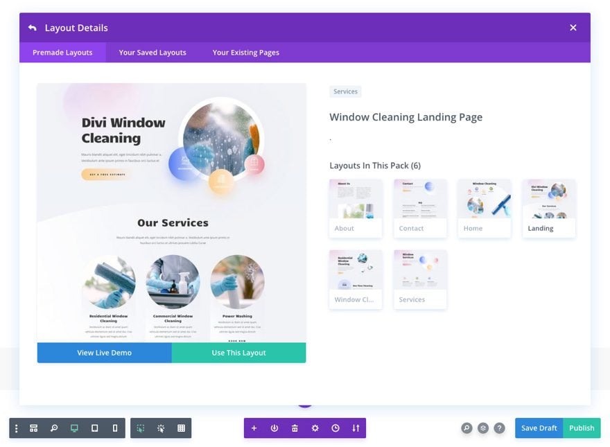 divi Window Cleaning layout pack