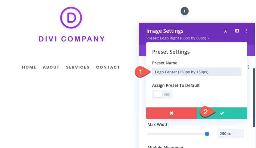 divi logo image global presets
