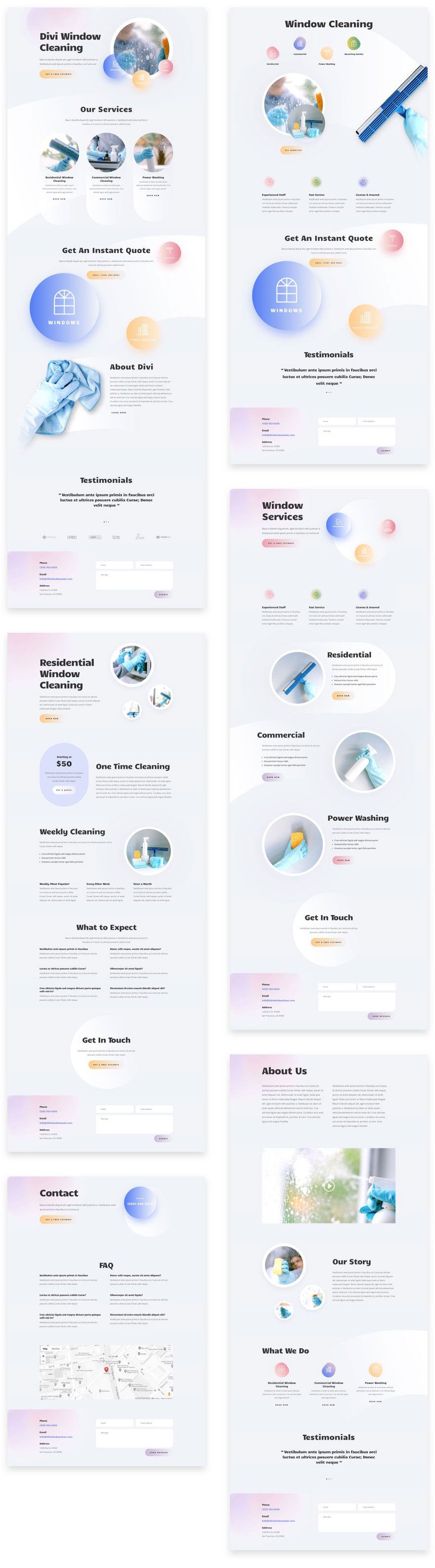 divi Window Cleaning layout pack