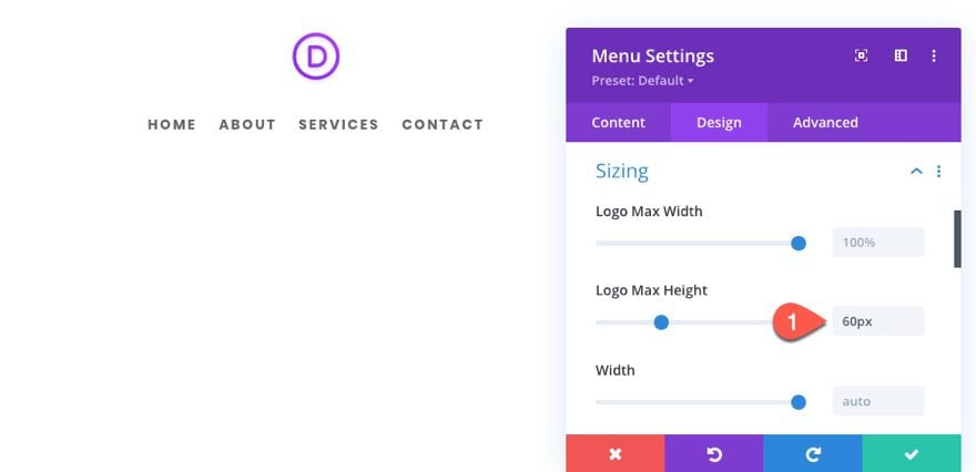 divi menu module global presets