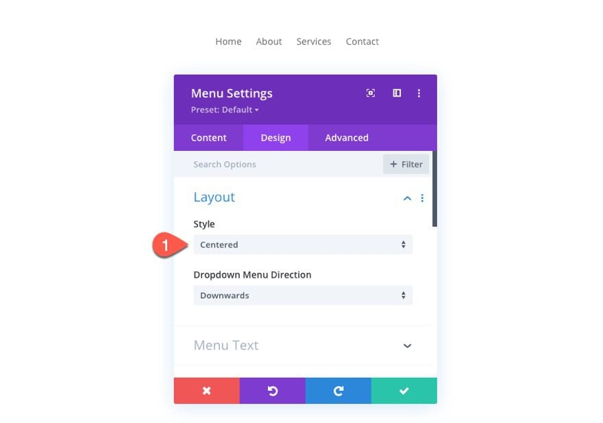 divi menu module global presets