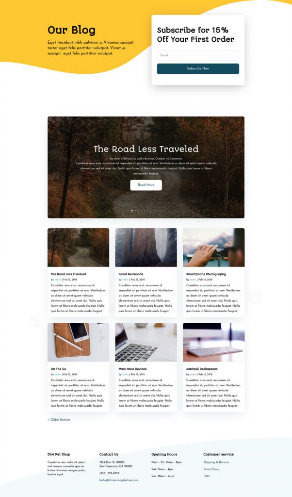 Get a FREE Pet Supply Layout Pack for Divi