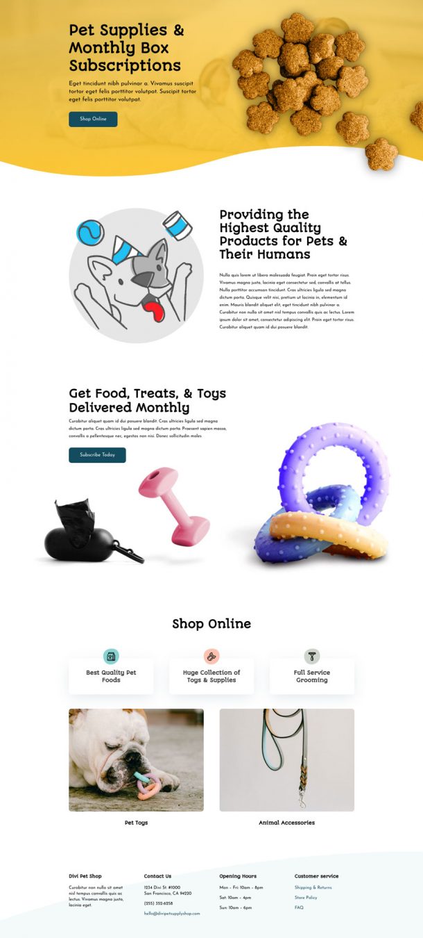 Get a FREE Pet Supply Layout Pack for Divi