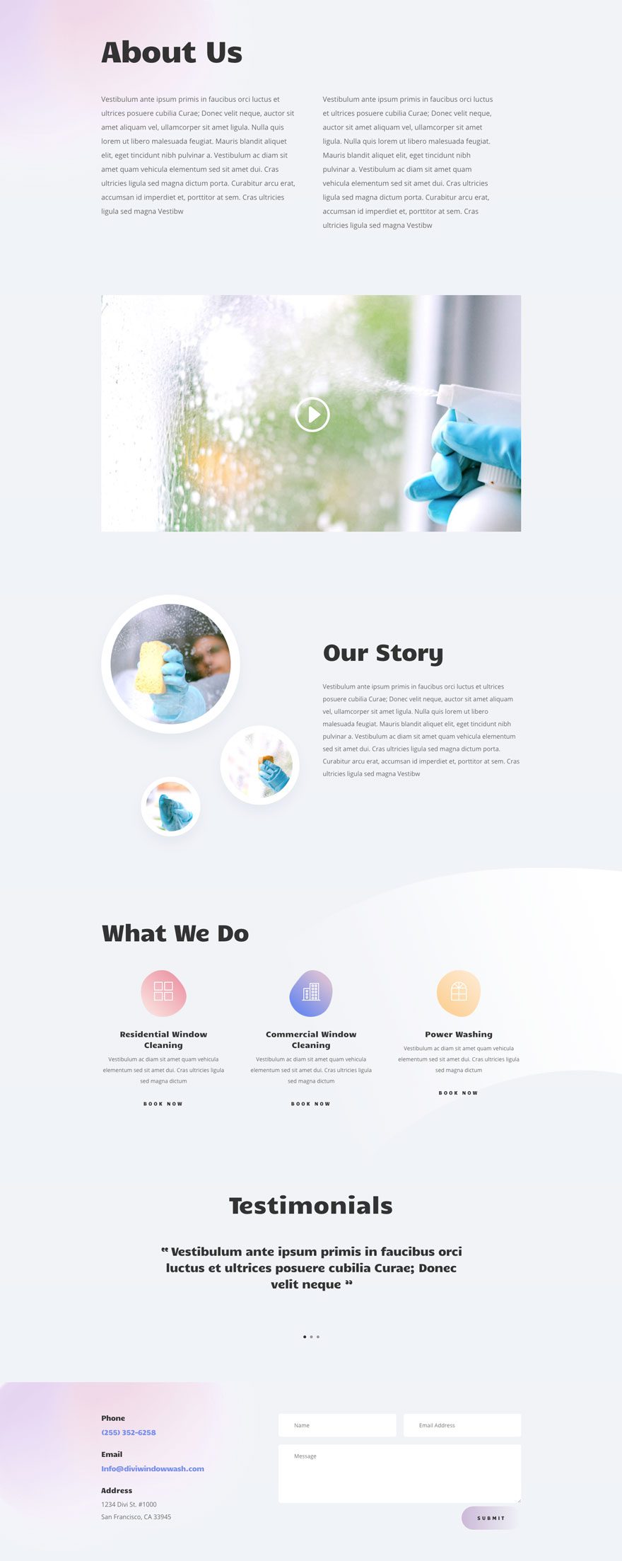 divi Window Cleaning layout pack