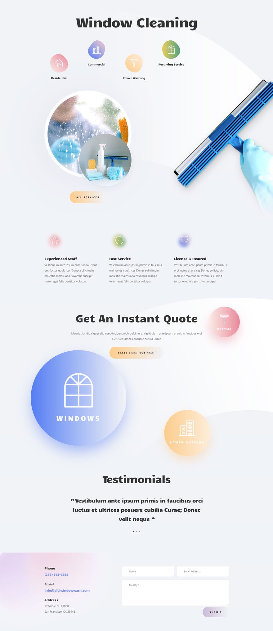 divi Window Cleaning layout pack