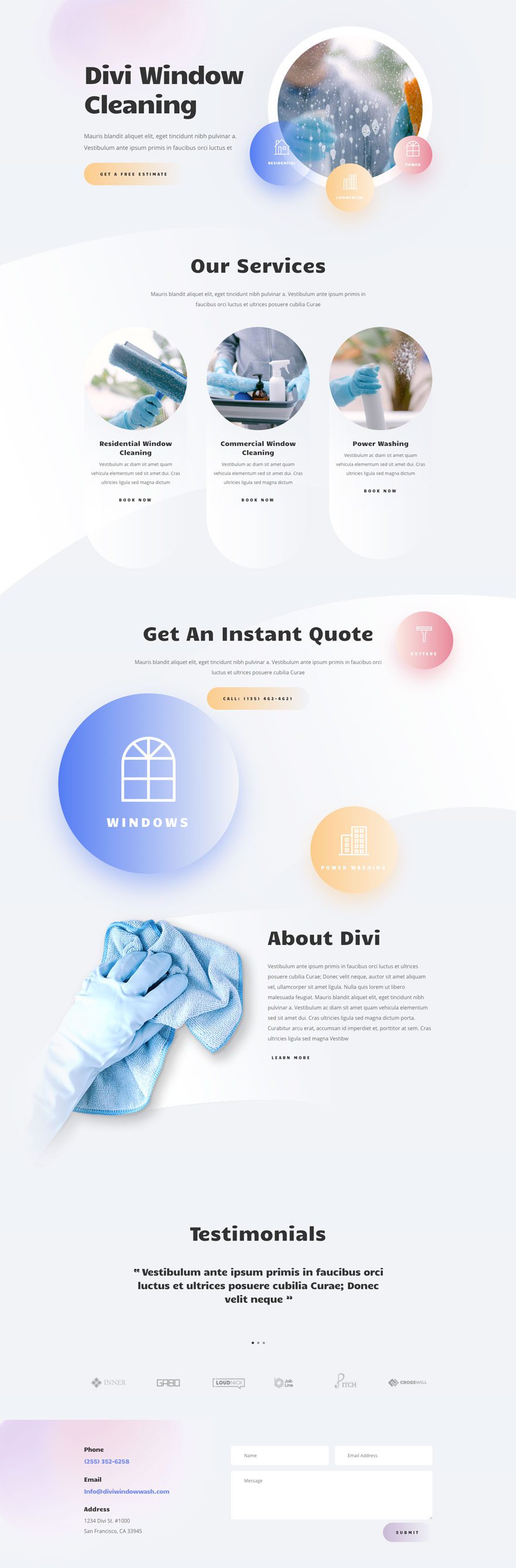 divi Window Cleaning layout pack