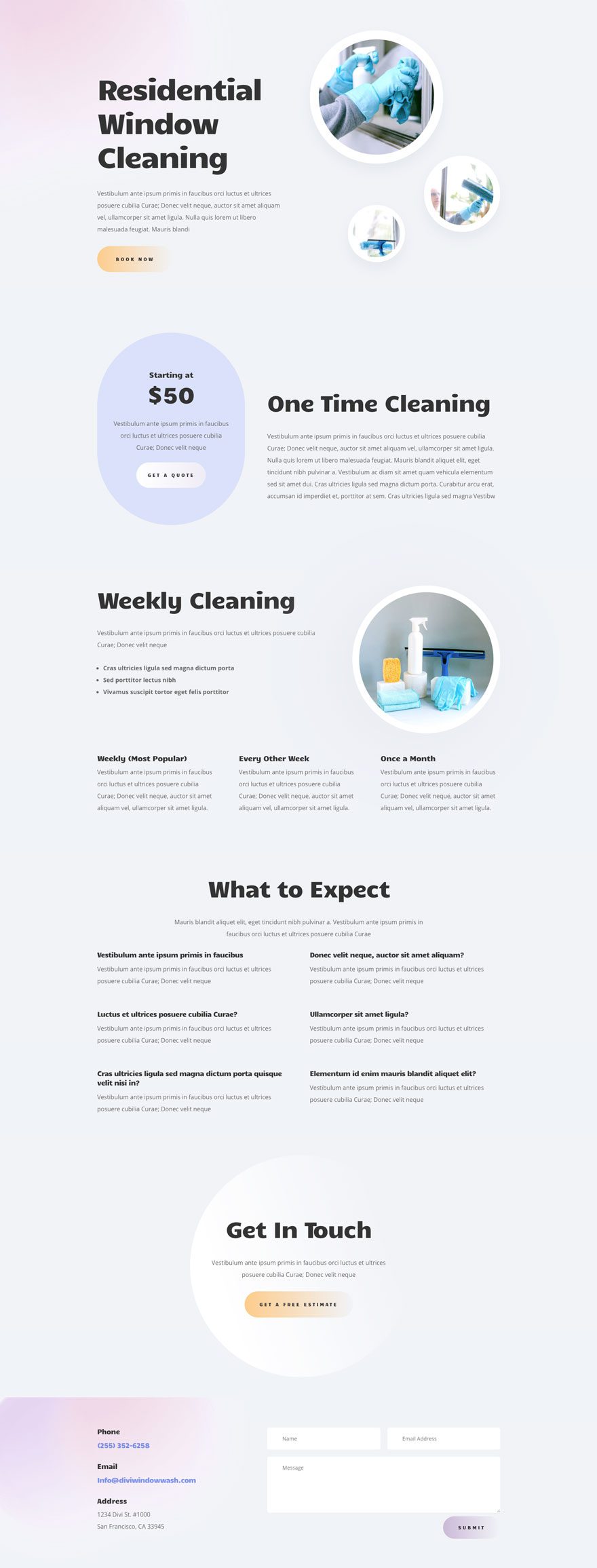 divi Window Cleaning layout pack
