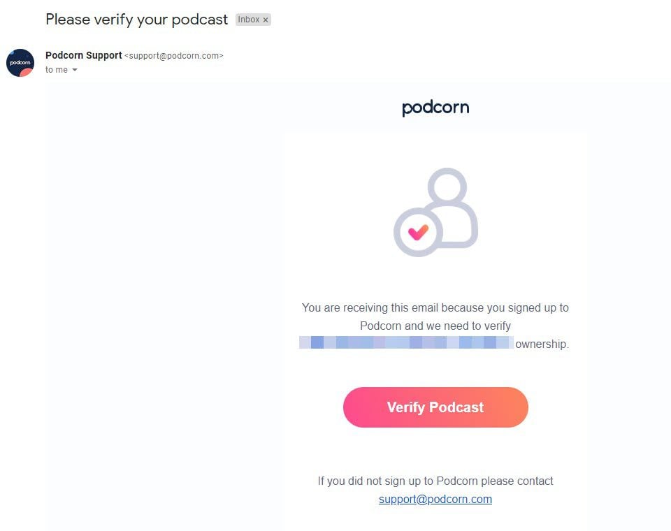 verify podcast with podcorn