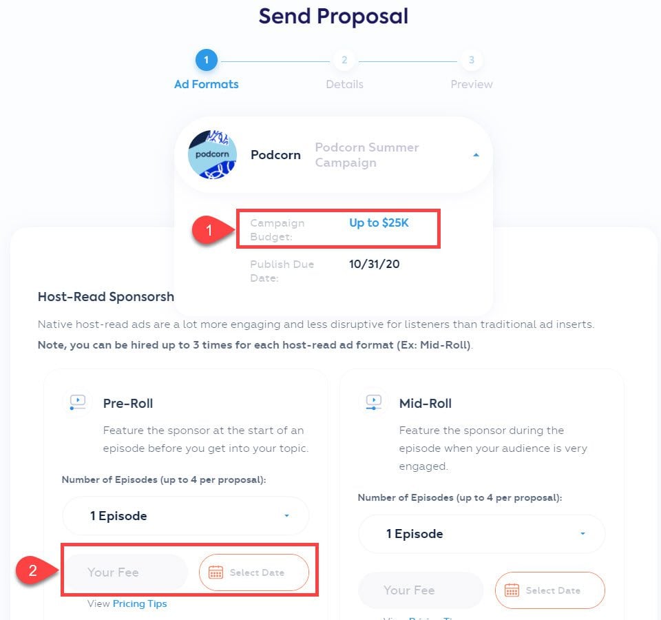 podcorn proposal details