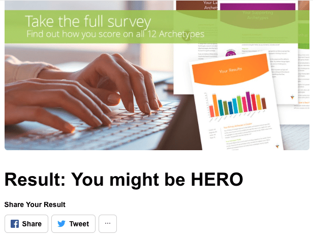 archetype examples quiz result