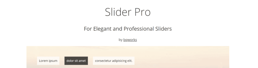 The Slider Pro home page.