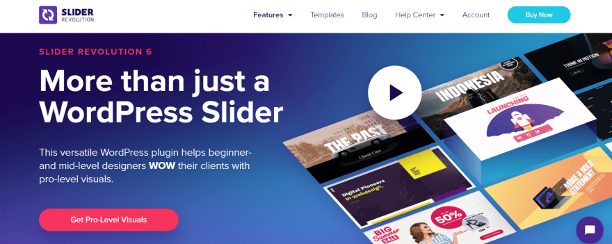 The Slider Revolution plugin,