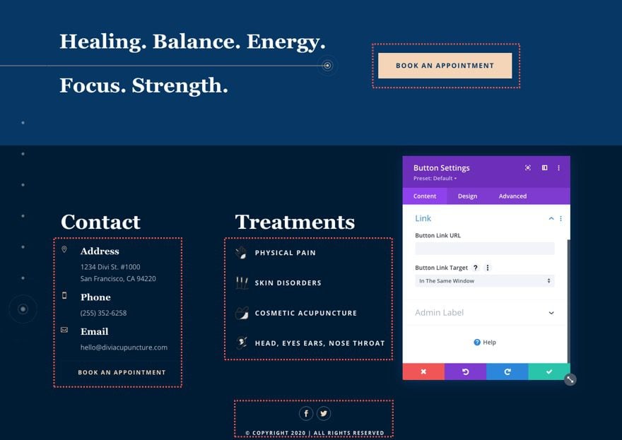 Get a FREE Header and Footer Layout for Divi’s Acupuncture Layout Pack 5