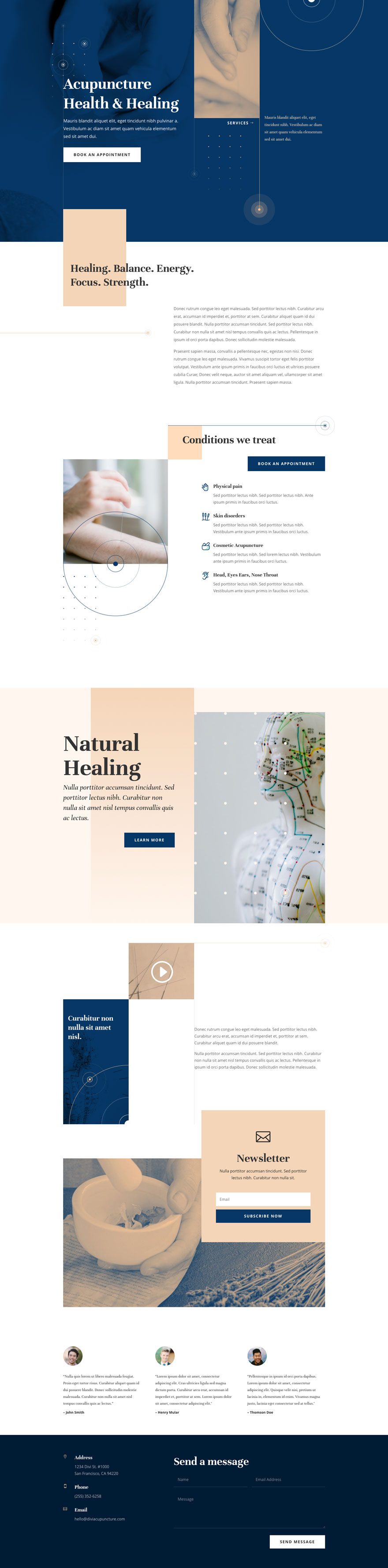 divi acupuncture layout pack