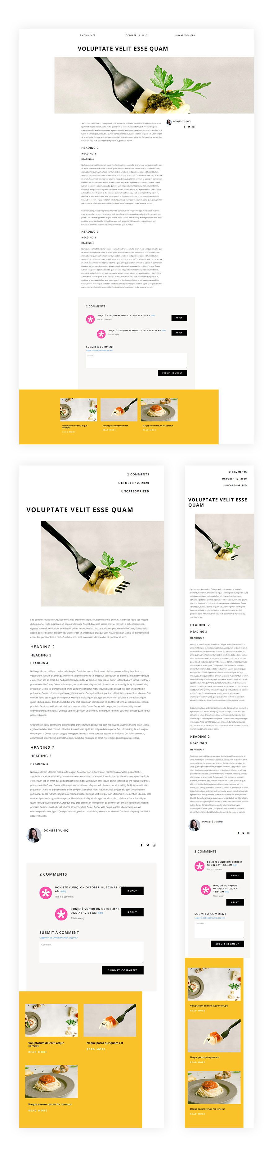 Italian restaurant blog post template