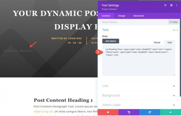 How to Display Post Estimated Reading Time and Word Count in Divi (with ...