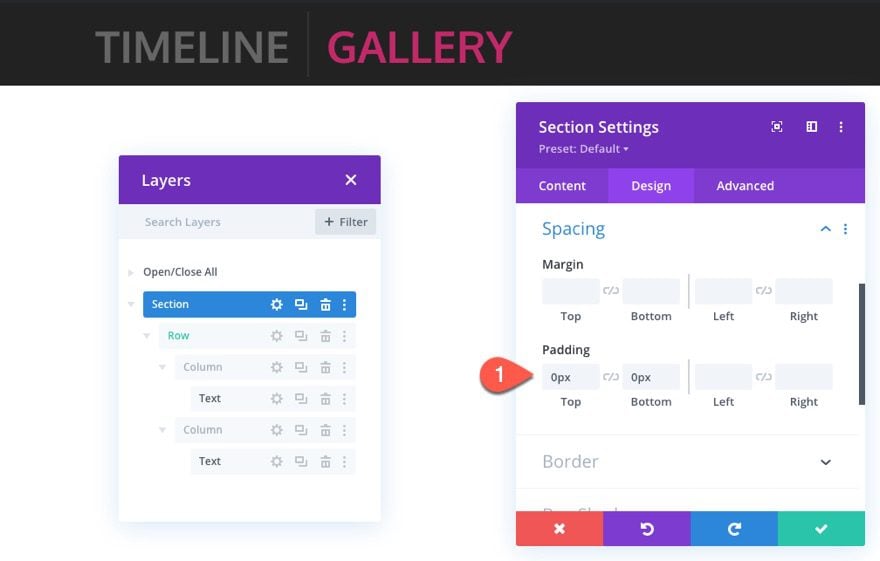 divi vertical sticky timeline