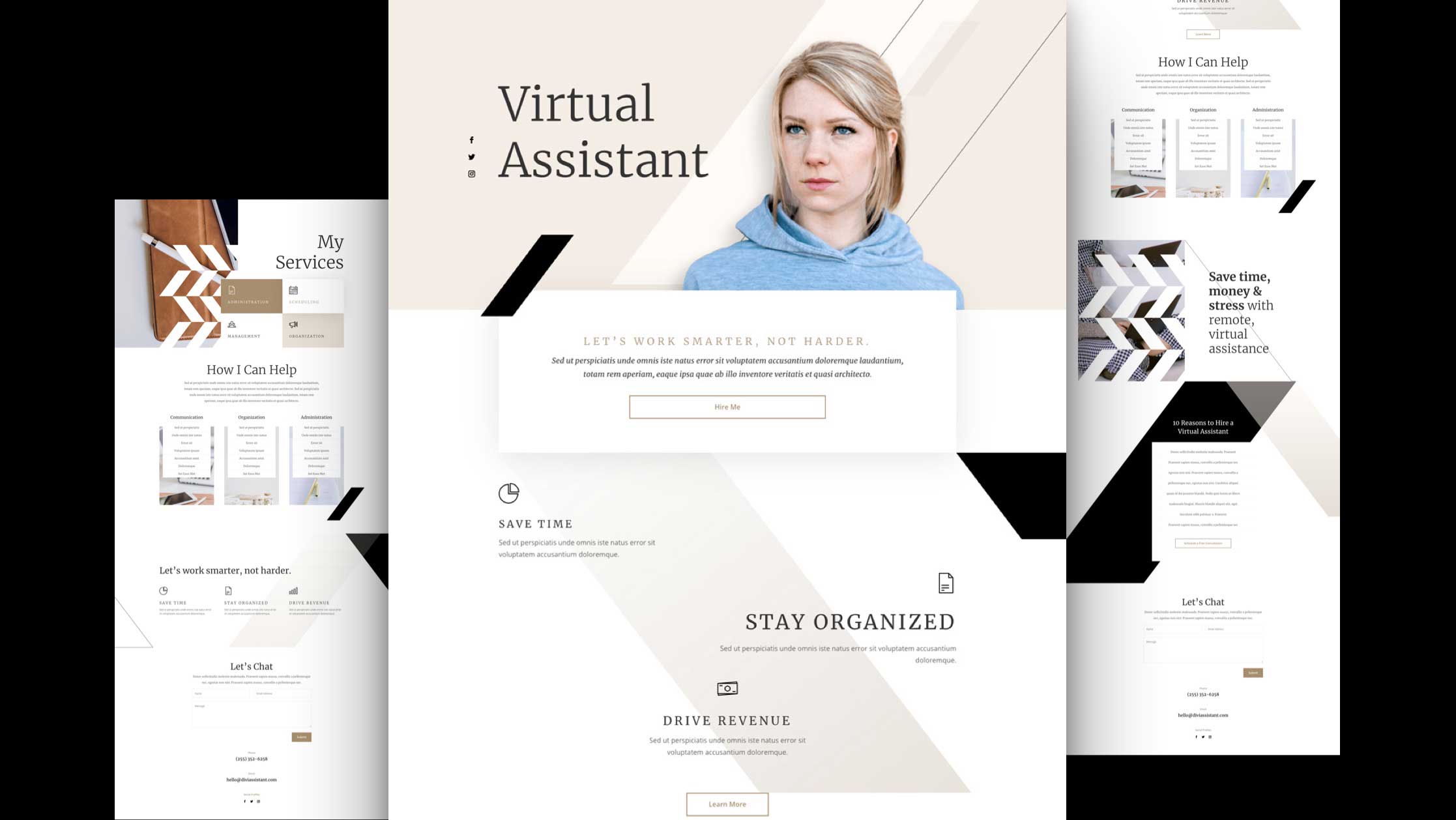 Get a FREE Virtual Assistant Layout Pack for Divi