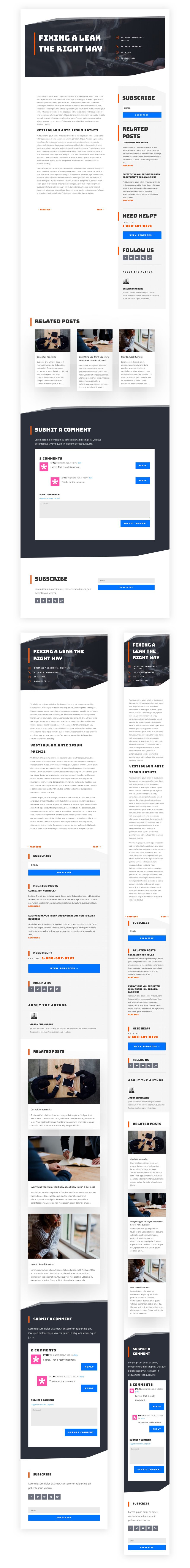 blog post template for Divi's Handyman Layout Pack